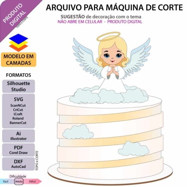 Anjinha De Joelho - Topo de Bolo - Imagem 1
