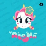 Unicórnio Kawaii - Topo de Bolo