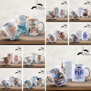 Artes para Canecas Personalizadas Dia dos Pais | Kit 1/2023