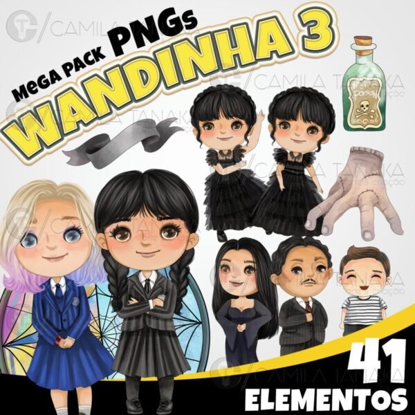 Kit Digital - Wandinha Wednesday 3 - Imagem 1