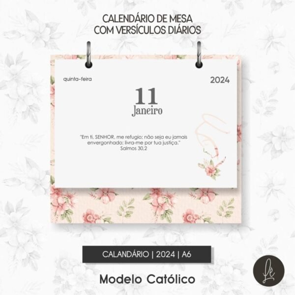 Calendário 1 Versículo por Dia Católico - COLEÇÃO CRISTÃ - Imagem 2