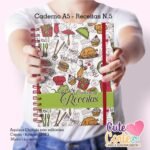 Caderno A5 Receitas + Bloquinho Lista de Compras A6. N5