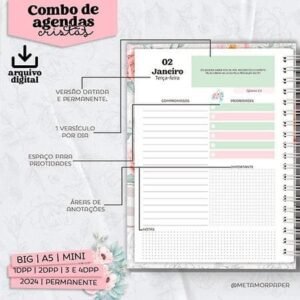 Combo Agendas - Coleção Cristã - 1DPP | 2DPP | 3DPP | 4DPP