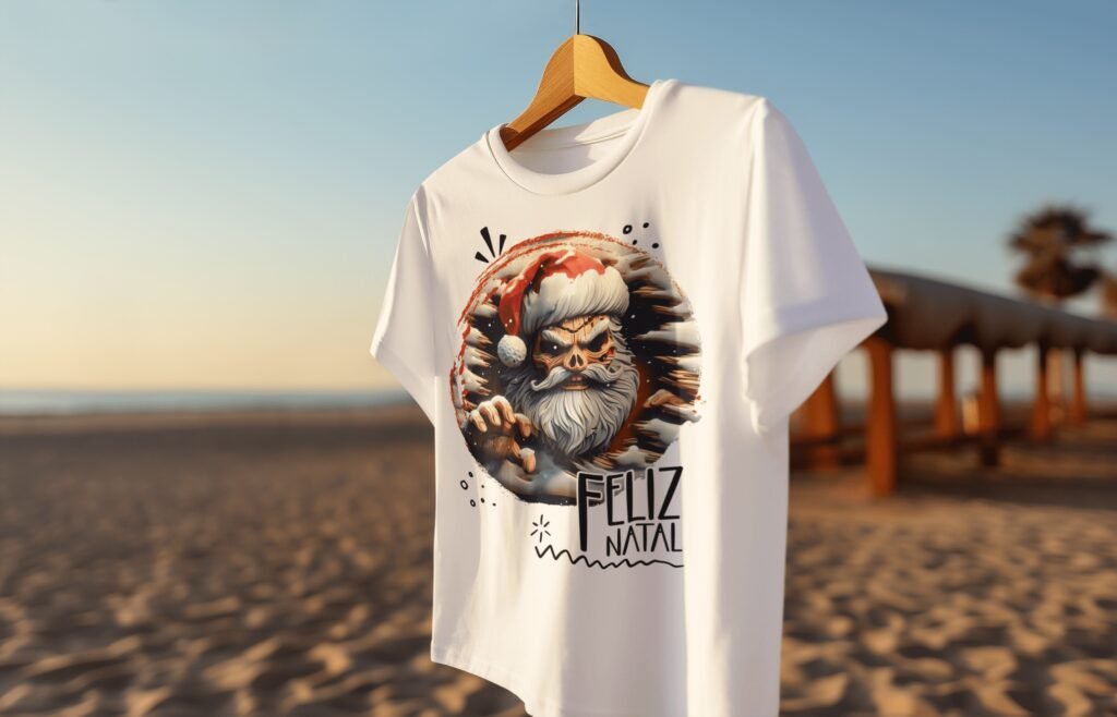 ai-generated-mockup-of-a-crewneck-t-shirt-placed-on-a-hanger-at-the-beach-m33563-5-1.jpg Estampas Noel de Terror - Camisas (Ana Melin) - Imagem 3