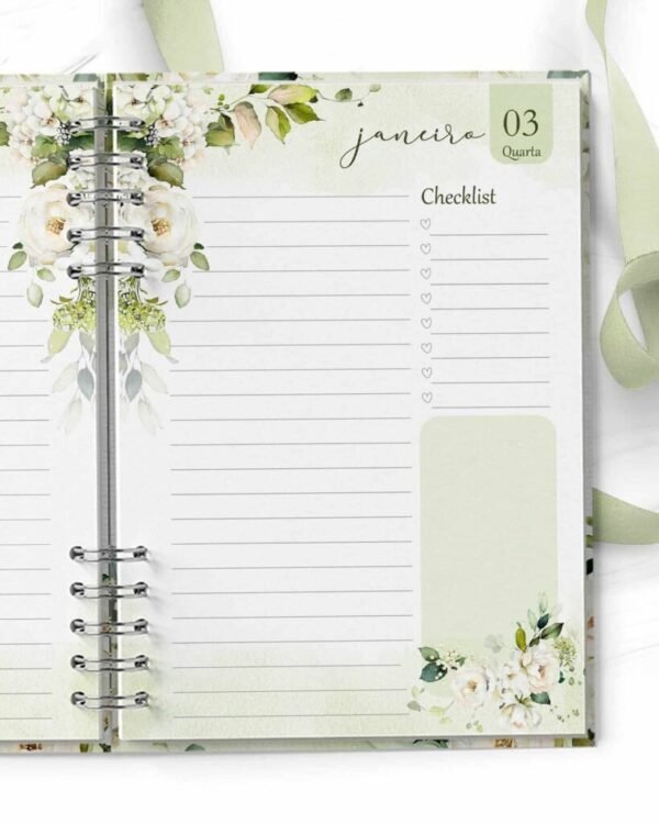 Agenda 2024 1 DPP - Floral Rosas Brancas (Bicho Papel) - Imagem 4