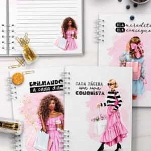 20 Capas 20 Miolos e 9 Lettering Coleção Fashion Girl (Bicho Papel)