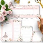 Kit Desk Planners e Bloquinhos Coleção Floral Rosa + Brinde