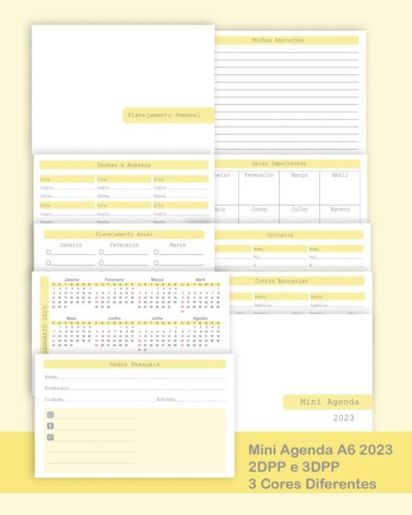 Combo Mini Agenda A6 2024 com 2DPP e 3DPP (Bicho Papel) - Imagem 6