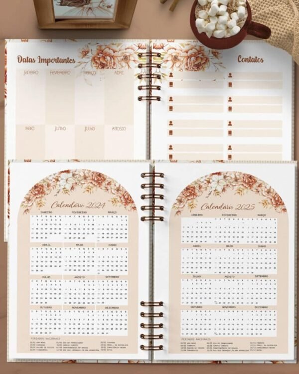 Agenda 2024 1 DPP - Coleção Floral Boho (Bicho Papel) - Imagem 4