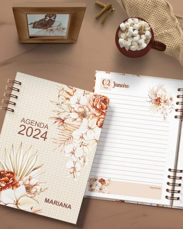Agenda 2024 1 DPP - Coleção Floral Boho (Bicho Papel) - Imagem 3