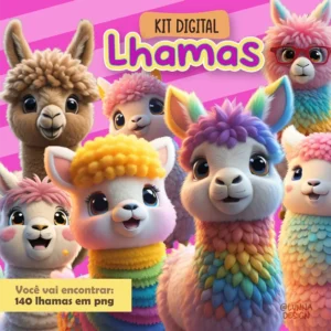 Kit Digital Lhamas 3D