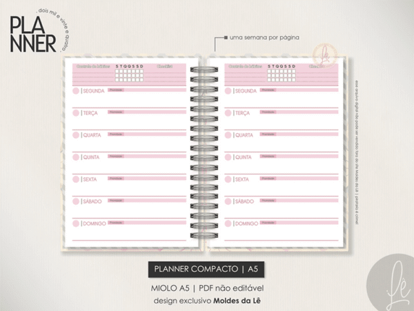 Planner Compacto - A5 | DATADO 2024 - Imagem 3