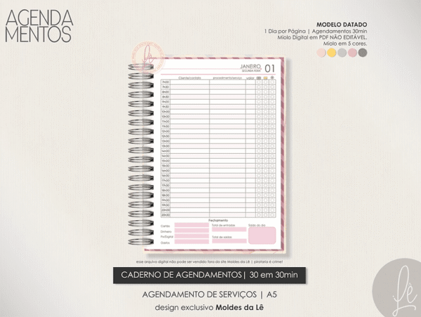 Miolo Agendamento de SERVIÇOS Datado 2024 | 30 em 30min - Imagem 1