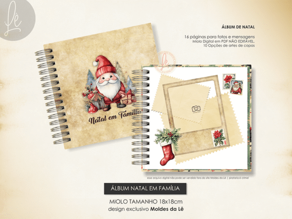 Álbum Natal em Família (Moldes da Lê) - Imagem 1