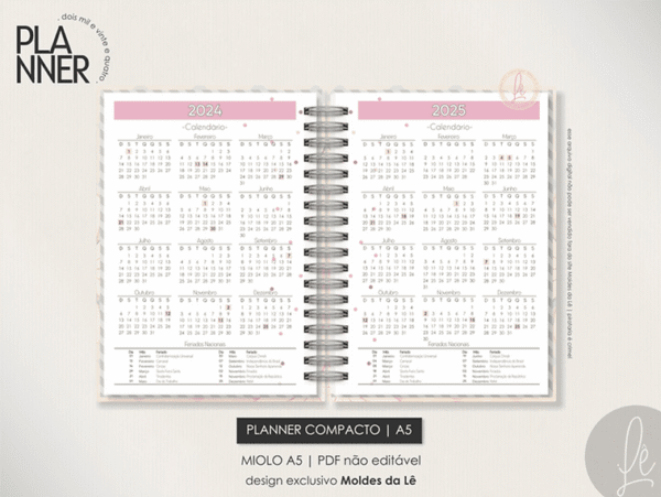 Planner Compacto - A5 | DATADO 2024 - Imagem 7
