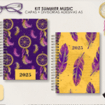 COMBO Summer Music - Artes para Capas + Divisórias A5