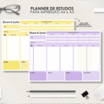 Planner de Estudos Semanal + Bônus (Moldes da Lê)