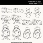 Kit Digital Natal de Jesus – Para colorir – Cliparts em aquarela - Imagem 7