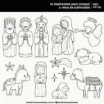 Kit Digital Natal de Jesus – Para colorir – Cliparts em aquarela - Imagem 4
