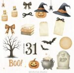 Coleção Halloween – ilustrações e papéis digitais - Imagem 2