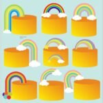 Combo Topo Arco Íris - Topo de Bolo