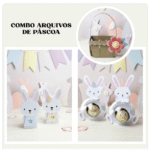 Kit Páscoa Coelho Bombom, Caixa Coelho e Cesta Kraft