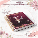 Capas Alfabeto Floral Bordô - Imagem 3