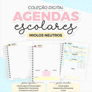 Coleção Digital Agendas Escolares Neutras (Letterinhas)
