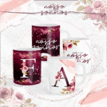 Capas Alfabeto Floral Bordô - Imagem 9