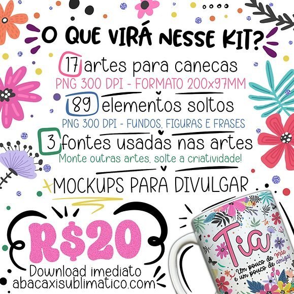 ec8459_dd2b88668b964c20bd5121a62cd2675amv2-1.jpg LANÇAMENTO - Família Vol.1 - Estampas Canecas (Abacaxi Sublimatico) - Imagem 14