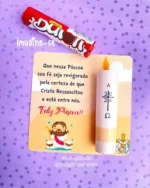 Cartão + Adesivo para baton de chocolate Páscoa - Vela