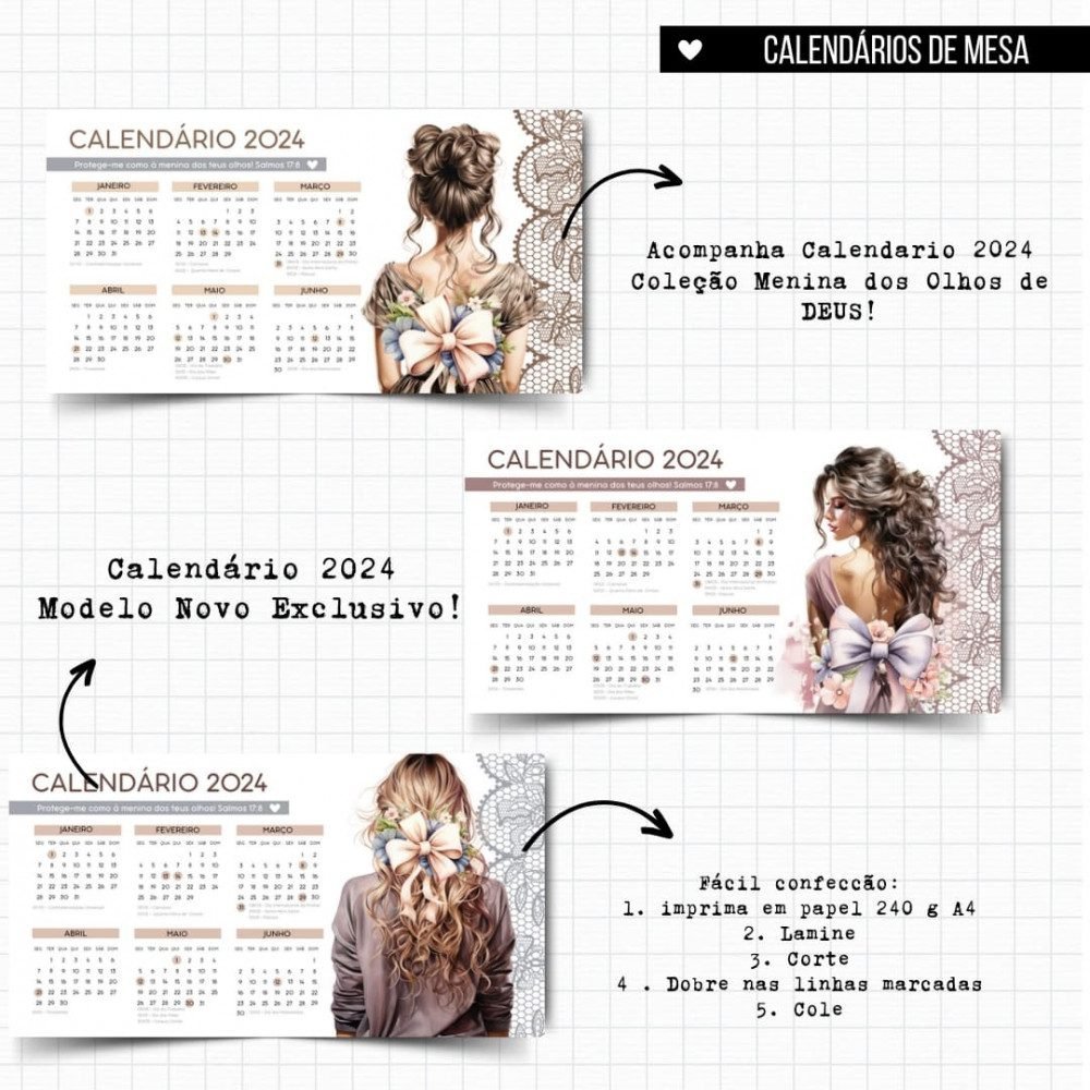 large-1 Calendario de Mesa - Menina dos Olhos de Deus (Encaderna com Amor) - Imagem 1