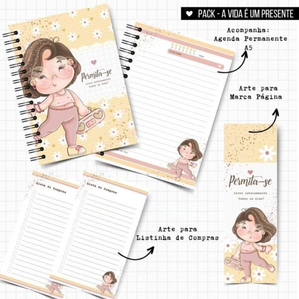 Pack Agenda | Lista de Compras | Marca Página - Permita-se - Imagem 1