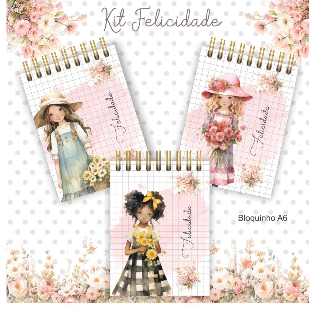 mockup-3-2-1.jpg Kit Felicidade 1 - Bloco | Caderno | Capas  (Clube da Crys) - Imagem 1