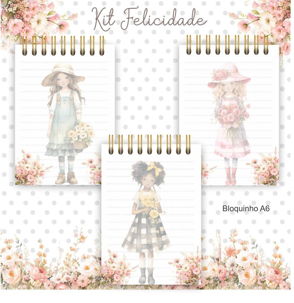 mockup-4-2-2.jpg Kit Felicidade 1 - Bloco | Caderno | Capas  (Clube da Crys) - Imagem 2