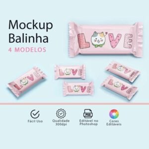 Mockup Balinha Personalizada - 4 Modelos (PSD)