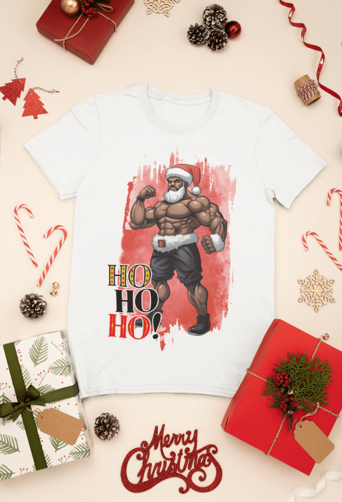 mockup-of-a-t-shirt-surrounded-by-christmas-presents-and-decorations-30632-15 Estampas Papai Noel Bombado - Camisas (Ana Melin) - Imagem 18