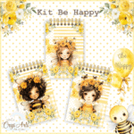 Kit Be Happy - Blocos | Capas | Canecas Rosqueaveis (Clube da Crys) - Imagem 2