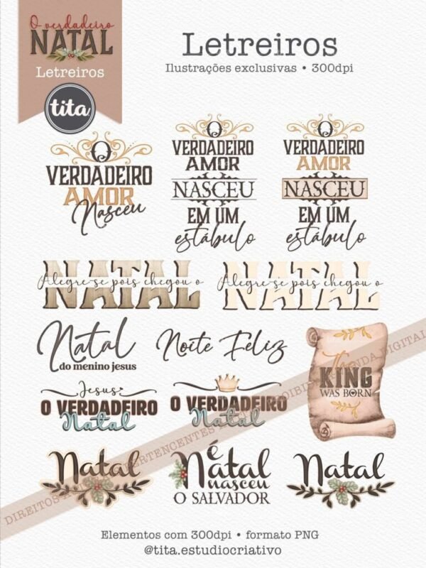 O Verdadeiro Natal - Combo de Ilustrações e Papéis (Tita) - Imagem 7