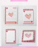 Coleção Corações Aquarela - Kit de Encadernação - Imagem 4