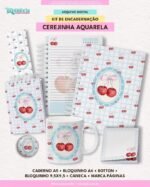 Coleção Cerejinhas Aquarela - Kit de Encadernação