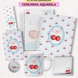 Coleção Cerejinhas Aquarela - Kit de Encadernação