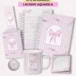 Coleção Lacinho Aquarela - Kit de Encadernação