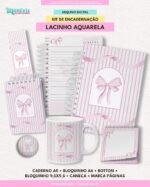 Coleção Lacinho Aquarela - Kit de Encadernação