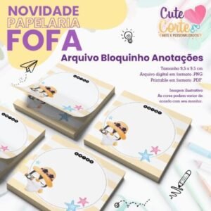 Bloquinho – 95x95mm – Pinguim – Papelaria Fofa