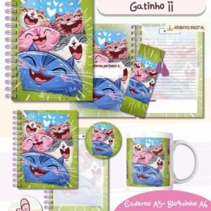 Combo Caderno Gatinhos II