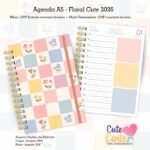 Agenda A5 – 2026 Miolos Datada e Permanente – 1DPP Floral Cute (Cute Corte) - Imagem 2