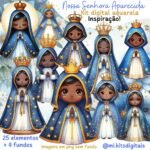 Nossa Senhora Aparecida Aquarela - Kit Digital
