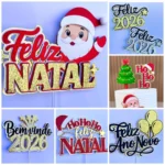 Pack de Natal e Ano Novo 2026 - Topos de Bolo