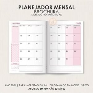 Planejador Mensal | Brochura (Moldes da Lê)
